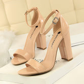 Style Stunner Faux Leather Block Heels Newgew